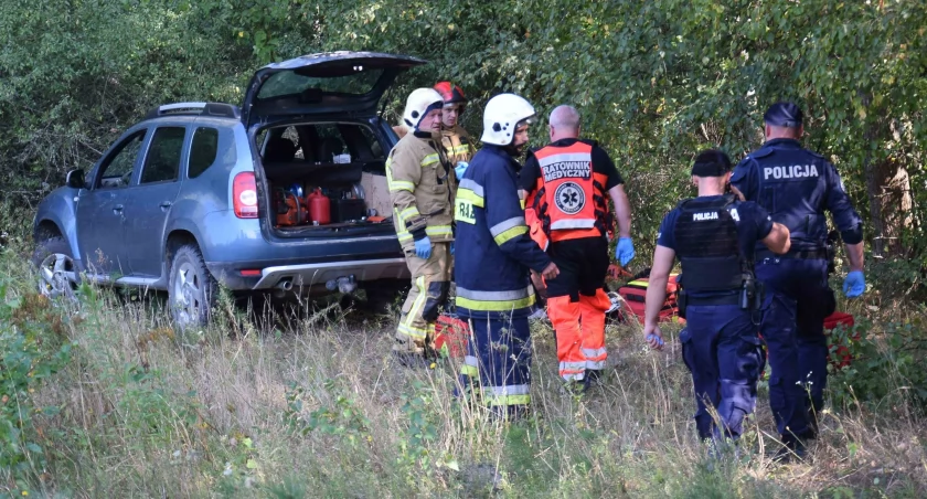 Na zdjęciu wypadek w lesie koło Radziwiłłówki w gm. Mielnik