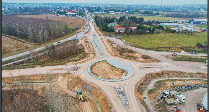 Na zdjęciu budowa S19, wezeł Siemiatycze Północ