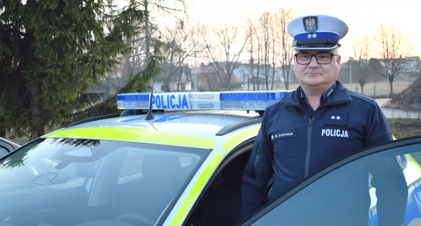 Na zdjęciu podkomisarz Mirosław Stefaniuk, naczelnik Wydziału Ruchu Drogowego Komendy Powiatowej Policji w Siemiatyczach
