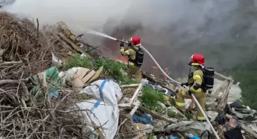 Pożar na wysypisku śmieci